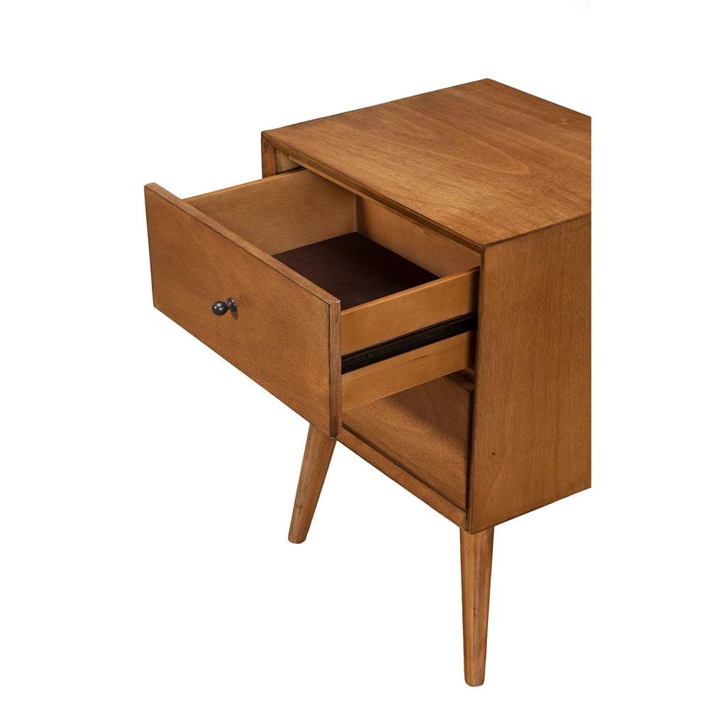 Flynn Acorn Brown Mahogany 2-Drawer Nightstand, 18"W x 15"D x 26"H
