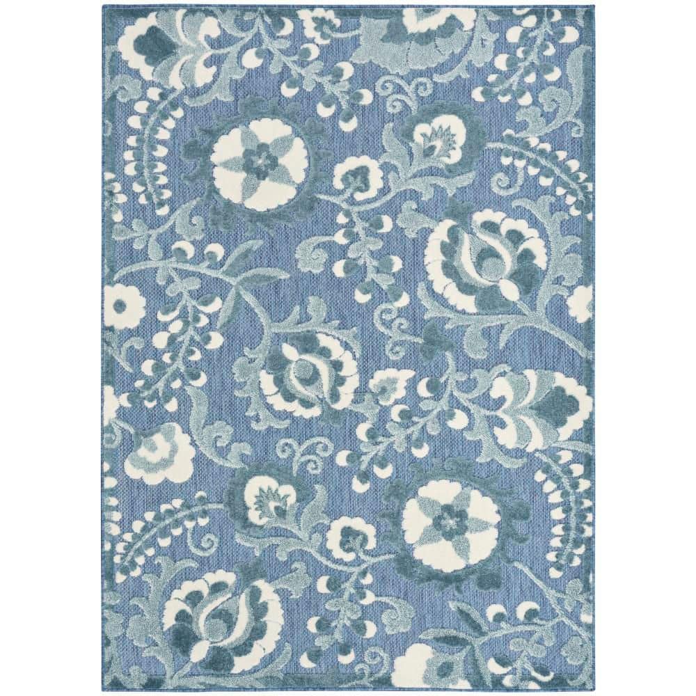 Reviews for Nourison Aloha Blue 9 ft x 12 ft Floral Contemporary Area Reviews for Nourison Aloha Blue 9 ft x 12 ft Floral Contemporary Area