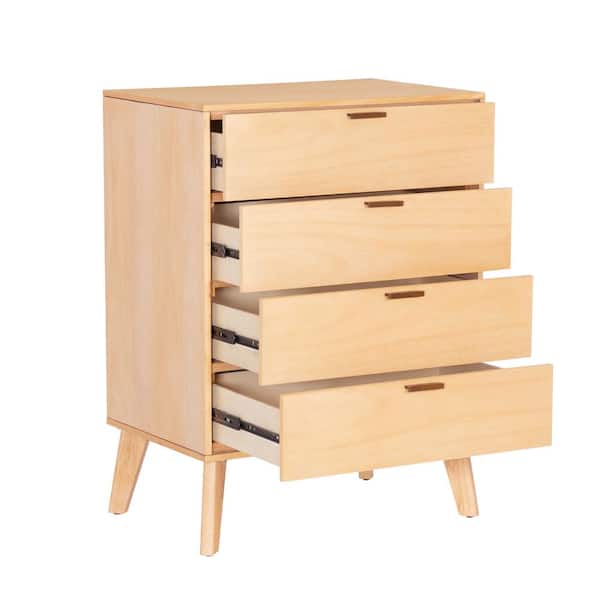 Linon Home Decor Ames Mid-Century Natural 4-Drawer 28 in.W