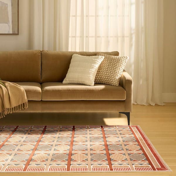 Nordic Rust Multicolor 4 ft. x 6 ft. Geometric Contemporary Area Rug