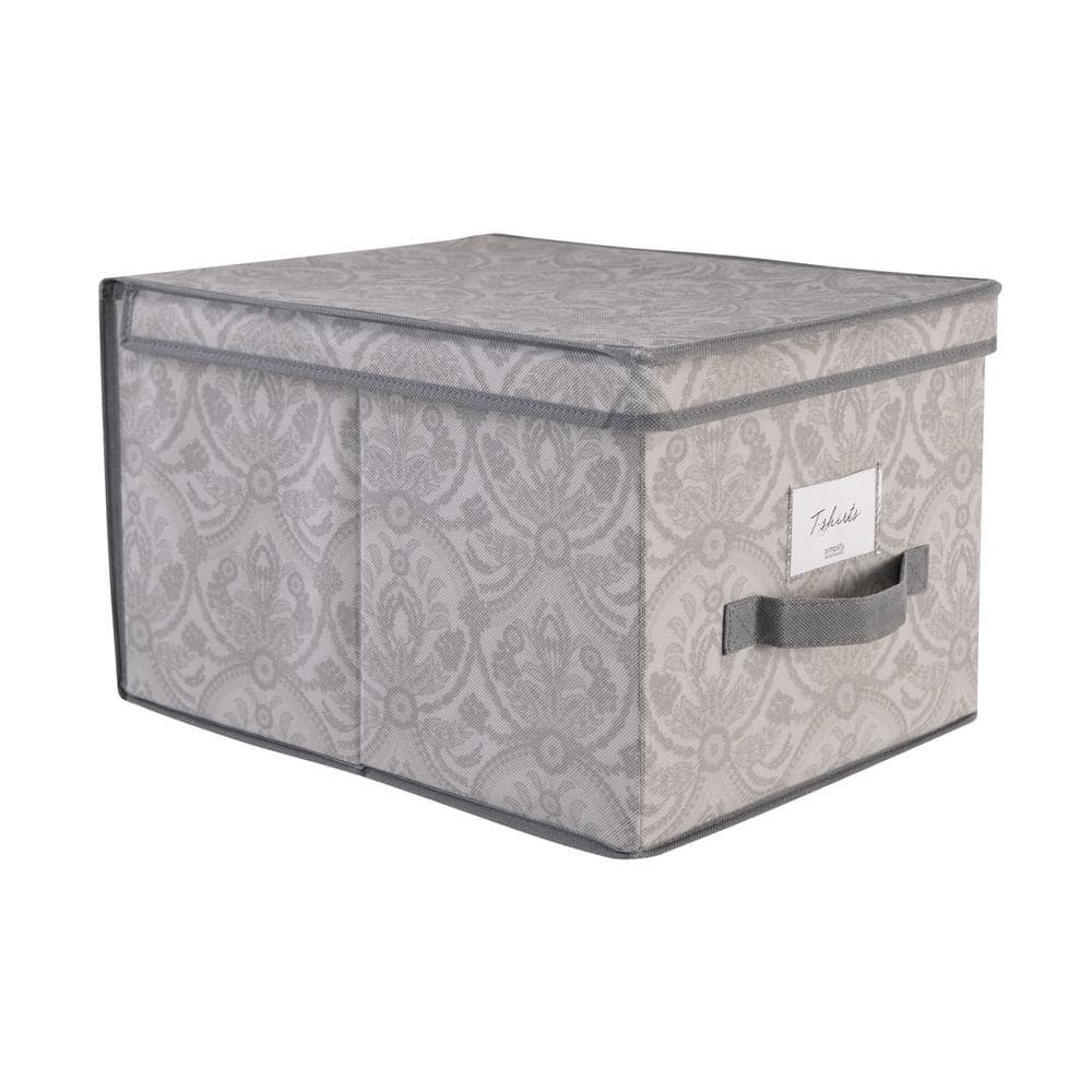 Sorbus Grey Non-Woven Fabric Trapezoid Storage Box - Pack of 3