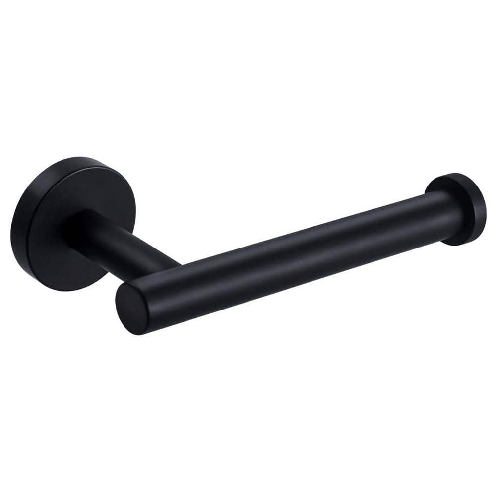 Wall-Mount Single Post Toilet Paper Holder in Matte Black