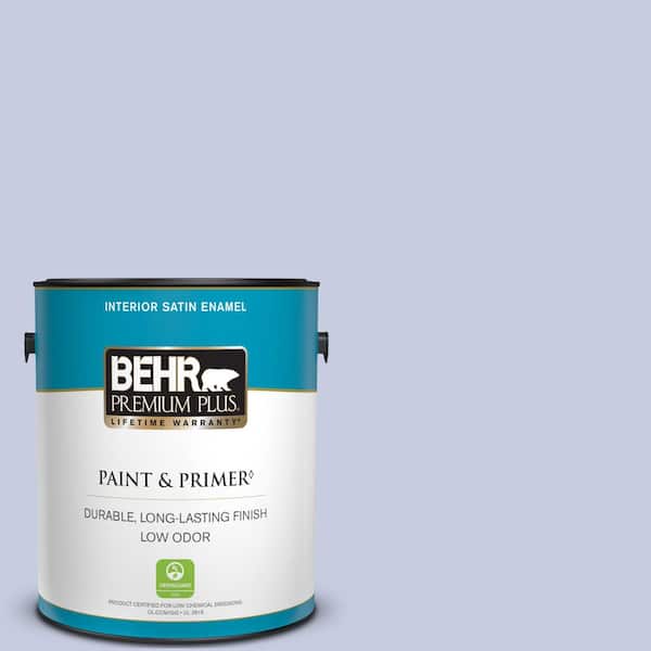 BEHR PREMIUM PLUS 1 gal. #620C-2 Lilac Bisque Satin Enamel Low Odor Interior Paint & Primer