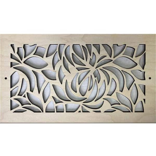 Leaves Wall And Ceiling Registers 8x10 (Duct Opening) 10x12 Overall Size - Wooden Screw-in Decorative Vent Cover
