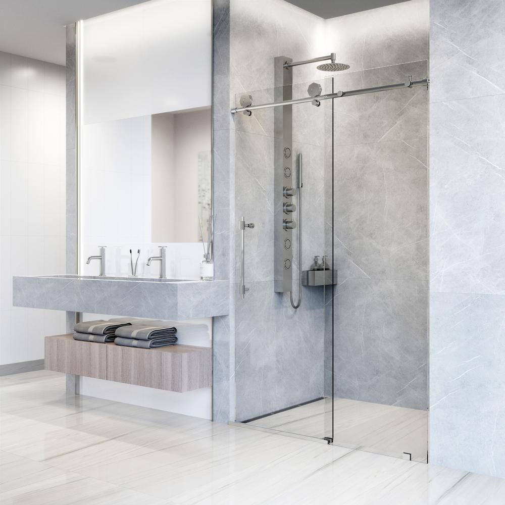Elan Hart 72" Frameless Sliding Shower Door with Clear Glass