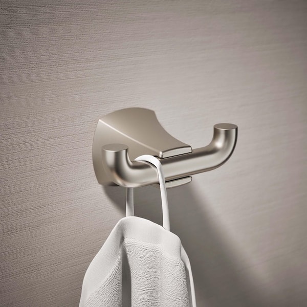 Rubicon Single Hook Robe Hook in Vibrant Brushed Nickel