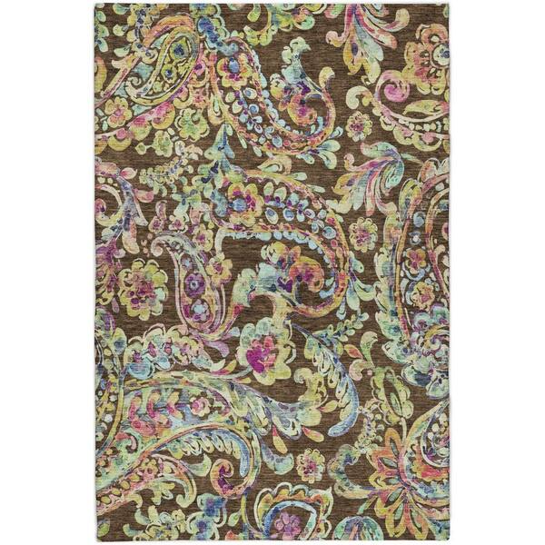 Dream Shag Premium Machine Washable Abstract ADS834 Chocolate 5 ft. x 7 ft. 6 in. Area Rug