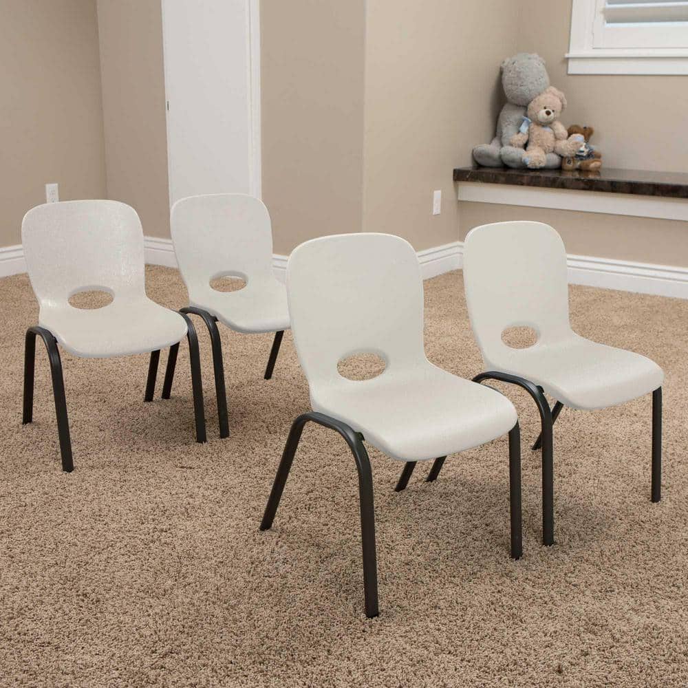 Almond Polyethylene Stackable School Chair for Kids