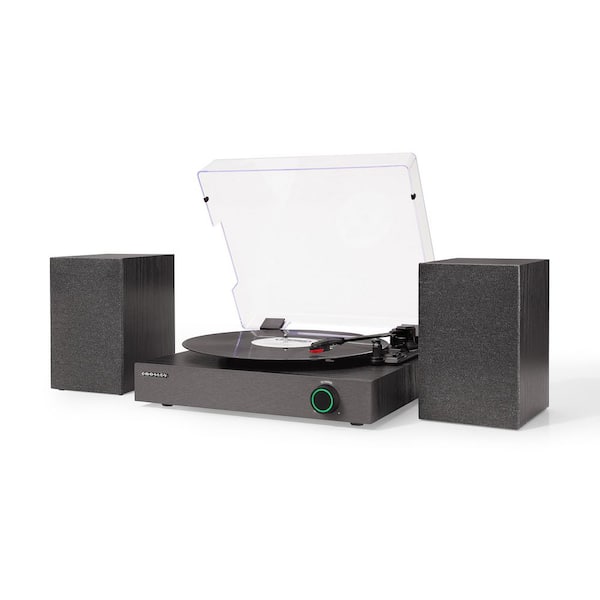 Zane Record Player with Speakers in Black