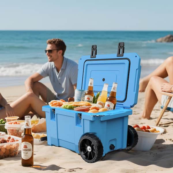 futhork Light Blue 55 qt. Portable Chest Cooler, Leak-Proof