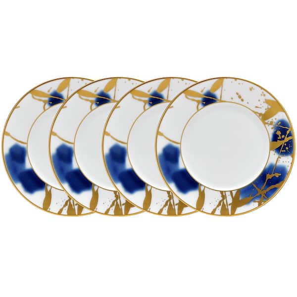 Noritake Jubilant Days Gold 6.5 in. (Gold) Porcelain Appetizer Plates, (Set of 4)