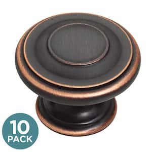 Harmon 1-3/8 in. (35 mm) Bronze with Copper Highlights Round Cabinet Knob (10-Pack)
