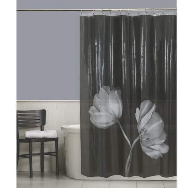 Maytex Tulip Photoreal PEVA Waterproof 70 in. x 72 in. Shower Curtain