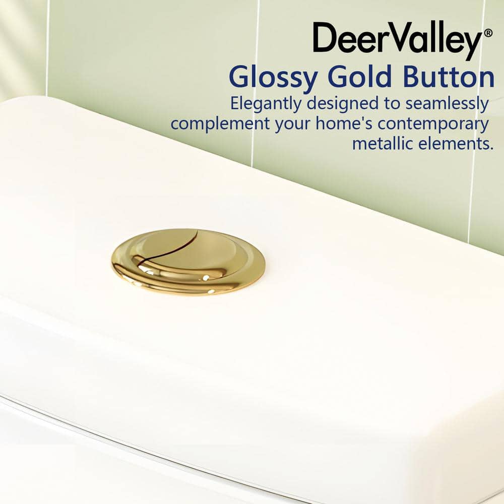 Ally White and Gold Ceramic Dual Flush Elongated Toilet