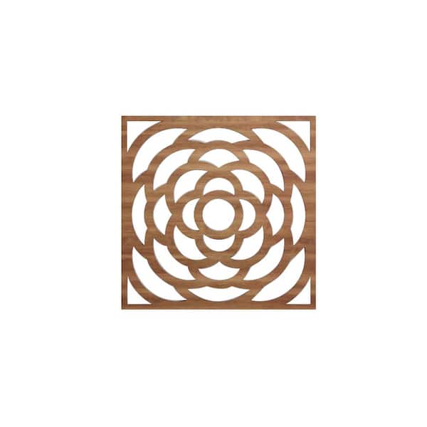Ekena Millwork 11-3/8 in. x 11-3/8 in. x 1/4 in. Walnut Small Edinburg Decorative Fretwork Wood Wall Panels (10-Pack)