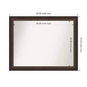 Lara Bronze 38.5 in. W x 30.5 in. H Custom Non-Beveled Wood Framed Bathroom Vanity Wall Mirror