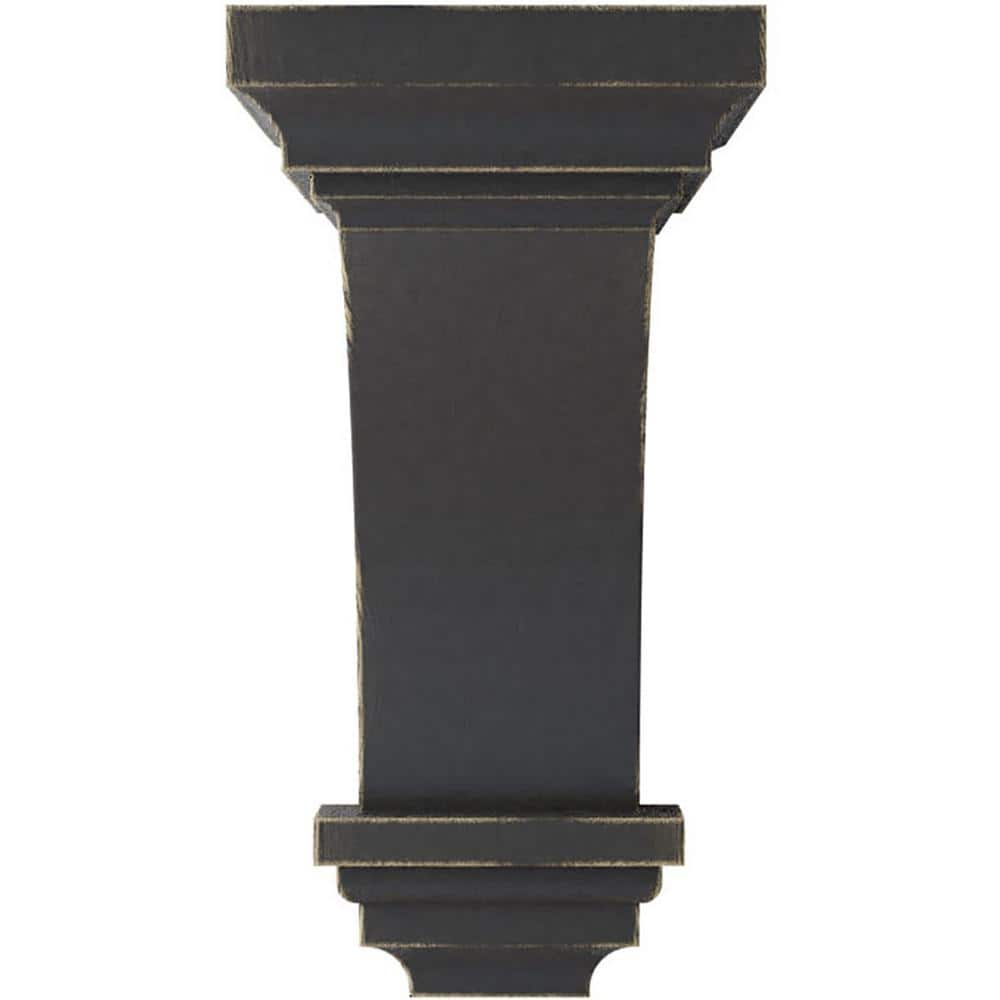 Medium Black Rubberwood Vintage Decor Corbel, 10" Height