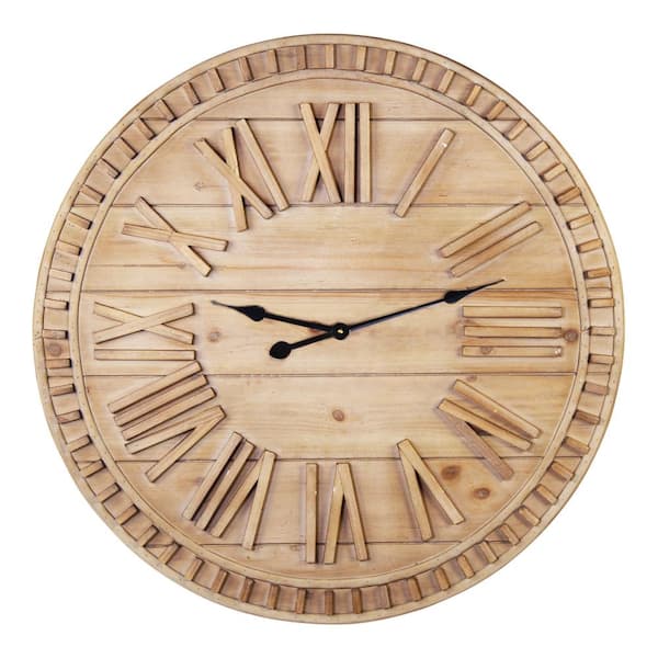 Stratton Home Decor 31.50 in. Decor James Wooden Wall Clock