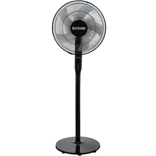 Aoibox 16 in. 3 Fan Speed Oscillating Stand Up Pedestal Fan in Black with Adjustable Height, Remote Control and ETL Listed