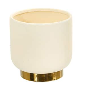 8 in. Elegance Ceramic Planter with Gold Accents
