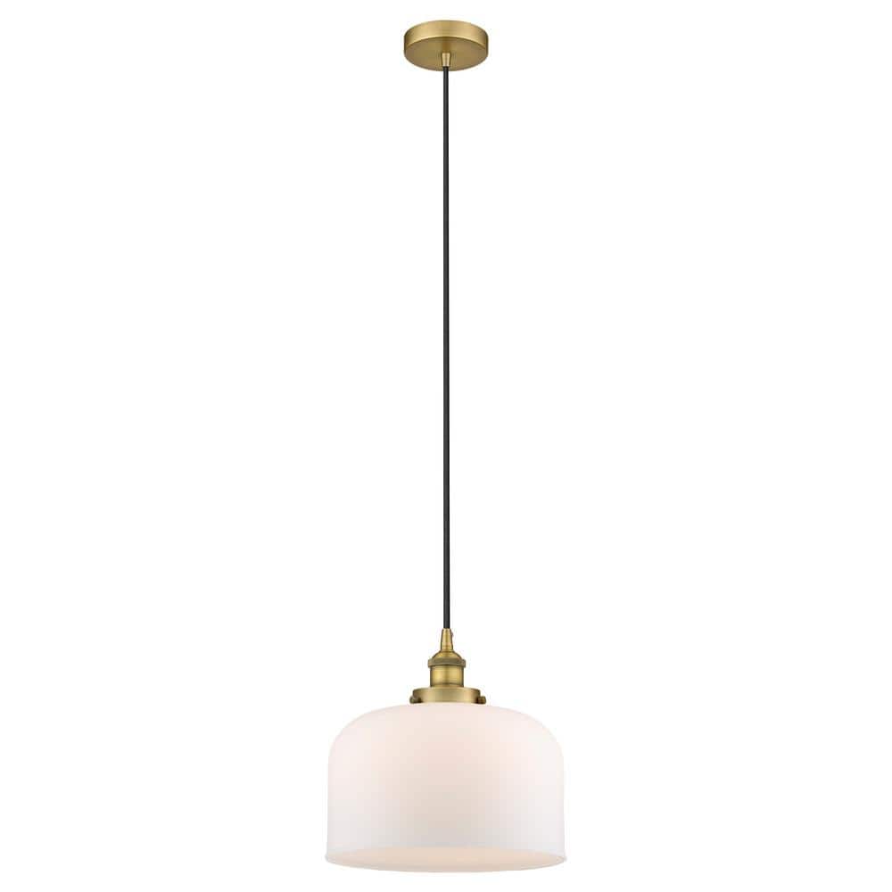 Bell 60-Watt 1-Light Brushed Brass Standard Mini Pendant Light with Painted Glass Shade, No Bulbs Included price history on PriceWatchPro