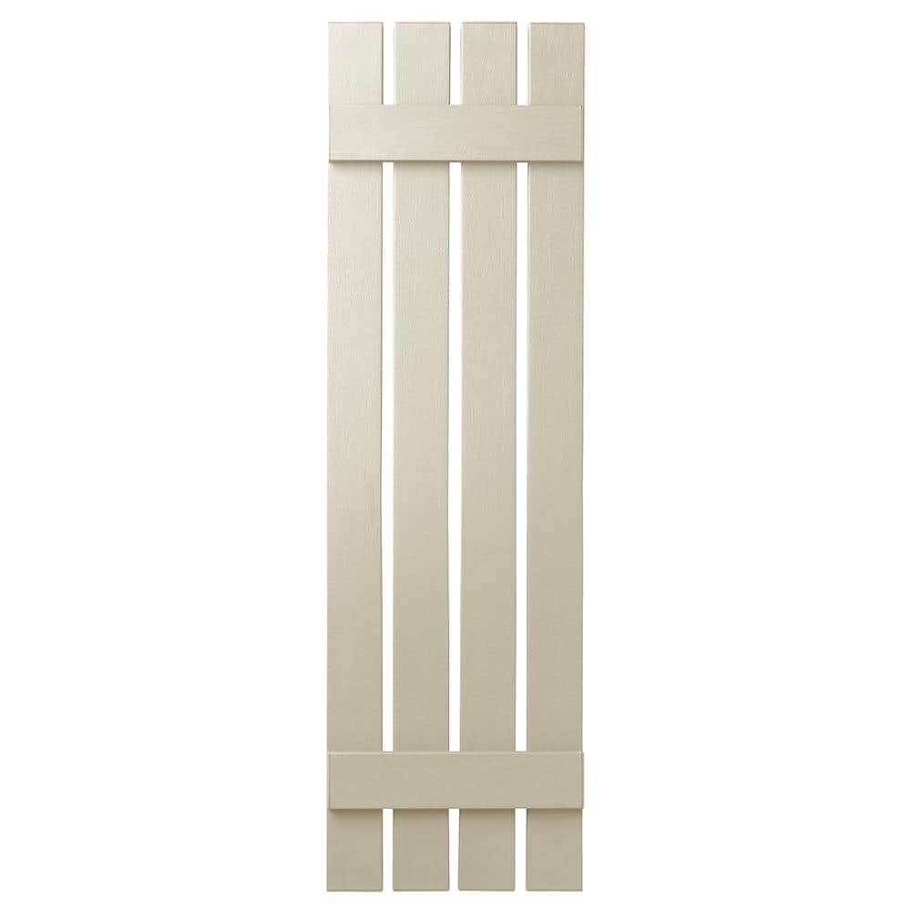 Ply Gem 16 in. x 51 in. Polypropylene Plastic 4Board Open Board and Batten Shutters Pair in
