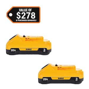 20V MAX Compact Lithium-Ion 3.0Ah Battery Pack (2 Pack)