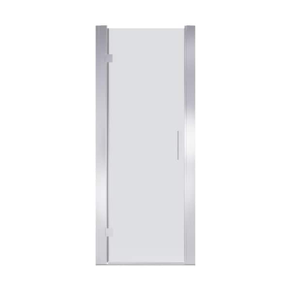 34 in. to 36 in. W x 72 in. H Pivot Hinged Swing Frameless Shower Door in Chrome with Clear Glass