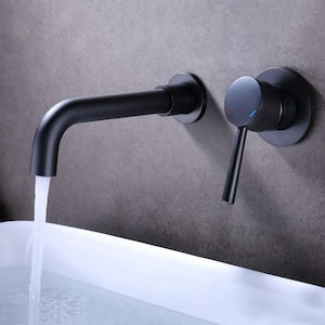 ABA Single-Handle Wall Mounted Bathroom Faucet in Matte Black