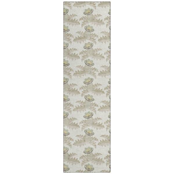 Chantille Machine Washable Indoor/Outdoor Abstract ACN2684 Ivory 2 ft. x 7 ft. Runner Rug