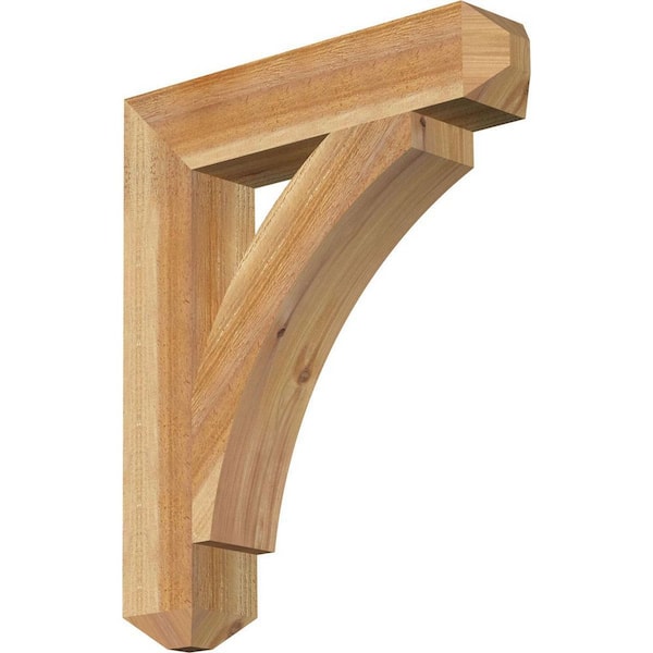 Ekena Millwork 4 in. x 24 in. x 20 in. Western Red Cedar Thorton Craftsman Rough Sawn Bracket