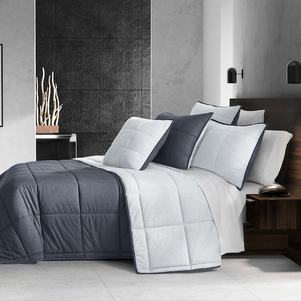 Unbranded Patton Blue Polyester King/Cal King 3-Piece Quilt Set