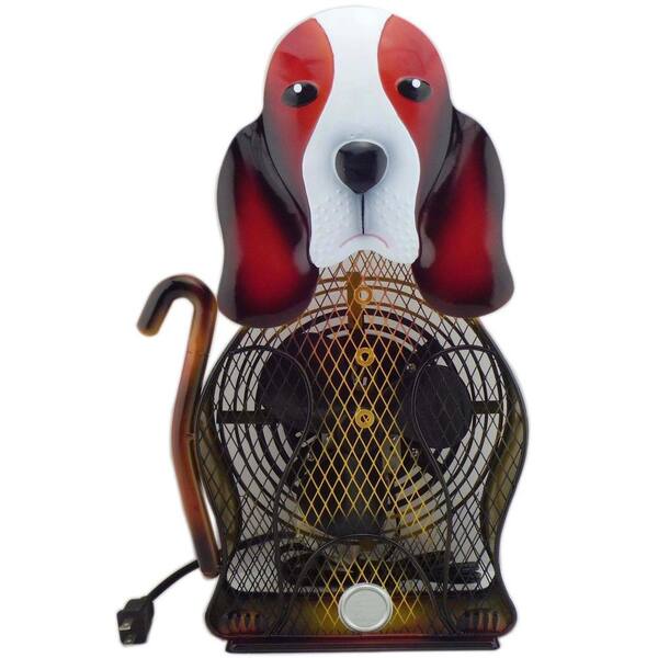 Unbranded 9 in. Himalayan Breeze Decorative Basset Hound Table top Fan (Large)