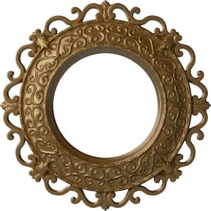 1-1/8 in. x 13-1/4 in. x 13-1/4 in. Polyurethane Orrington Ceiling Medallion, Hand-Painted Pale Gold