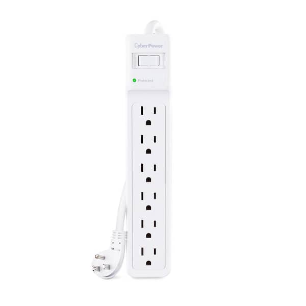 CyberPower 6 Outlet Surge Protector with 25 ft. cord, White