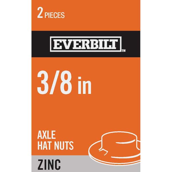 Everbilt 3/8 in. Zinc Plated Axle Hat Nut (2-Pack)