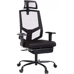 Black Ergonomic Office Chair Mesh Desk Chair High Back Computer Chair Headrest Footrest Adjustable Arms Lumbar Support