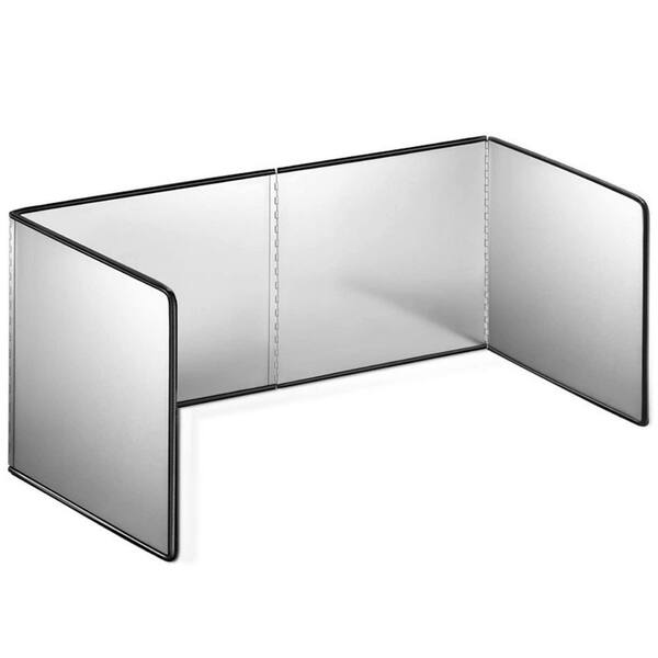 4-Sided Silver and Stainless Steel Splatter Guard - Foldable Oil Splash Shield for Stove Top