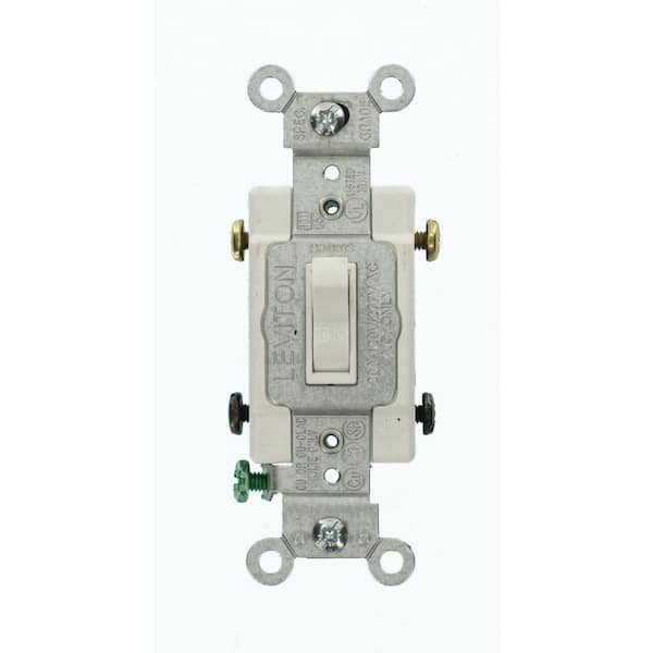 Leviton 20 Amp Commercial Grade Double-Pole Toggle Switch, White
