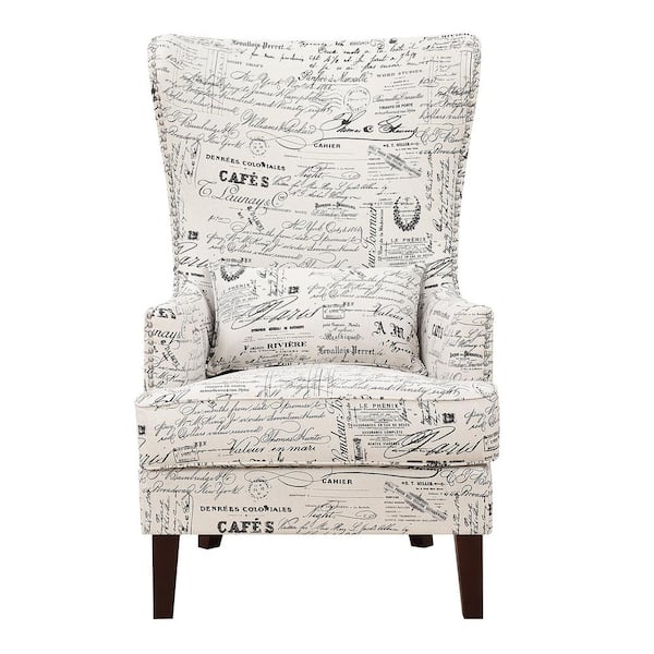 Kegan French Script Accent Chair, French Script Bar Stools