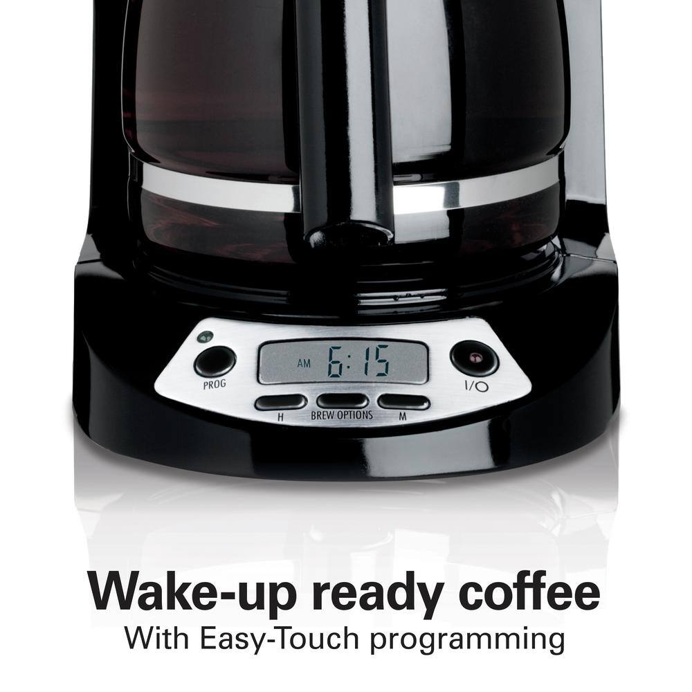 Black and Stainless Steel 12-Cup Programmable Coffee Maker