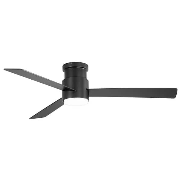 Addison 52 in. Indoor Black Ceiling Fan with Integrated LED Light and Remote Control Included