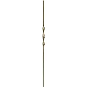 44 in. x 1/2 in. Oil Rubbed Copper Single Ribbon Hollow Iron Baluster