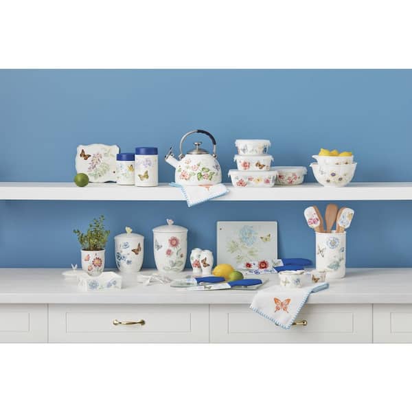 Lenox Butterfly Meadow White Porcelain Utensil Caddy with 3 
