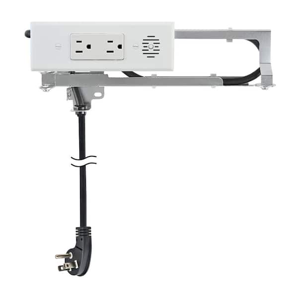 Blade In-Drawer Outlet 15 Amp Indoor 5-15 Surface Mount Single Outlet with 2 AC Outlets, White