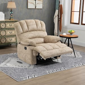 Beige Fabric Manual Recliner with Larger Back