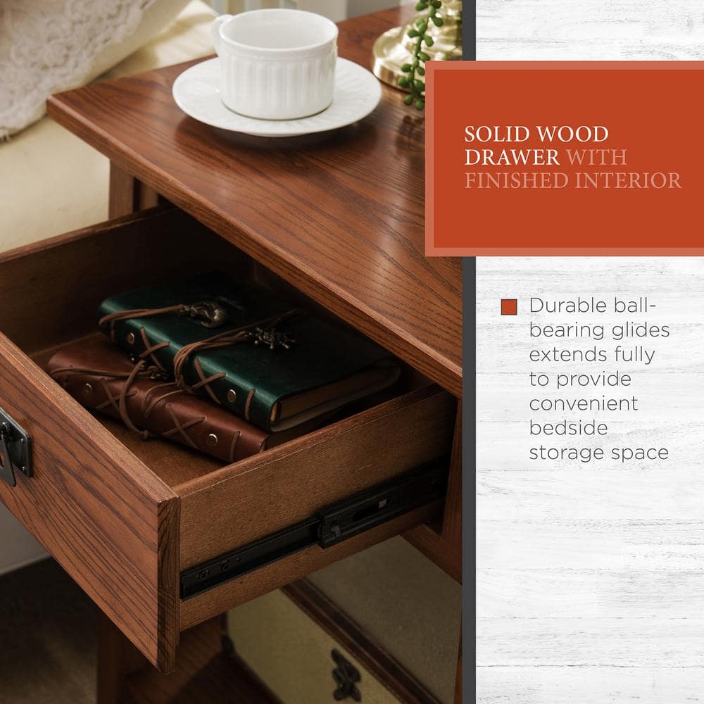 Russet Solid Wood Mission Nightstand with Drawer