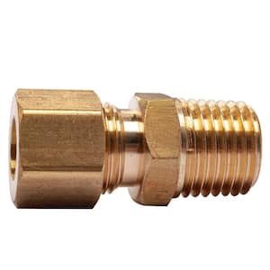 5/16 in. O.D. Comp x 1/4 in. MIP Brass Compression Adapter Fitting (5-Pack)