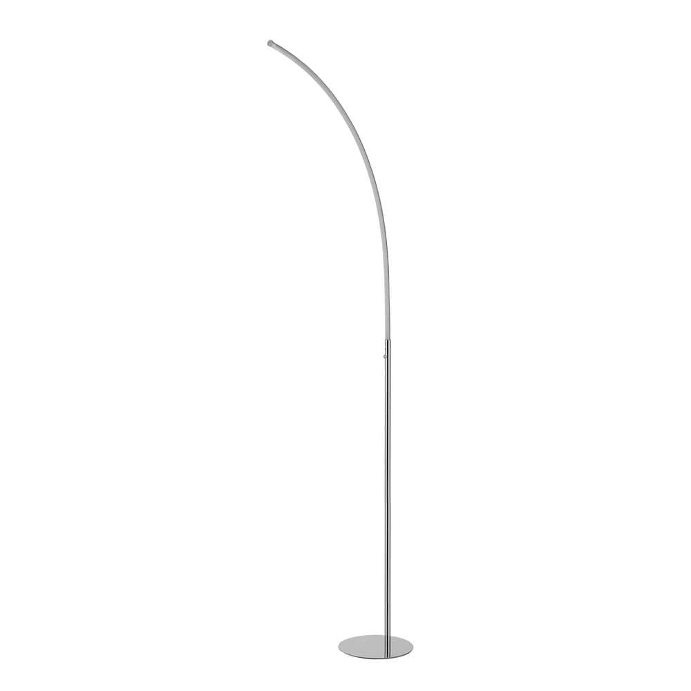 Arc 64" Chrome Finish White LED Floor Lamp with Touch Sensor