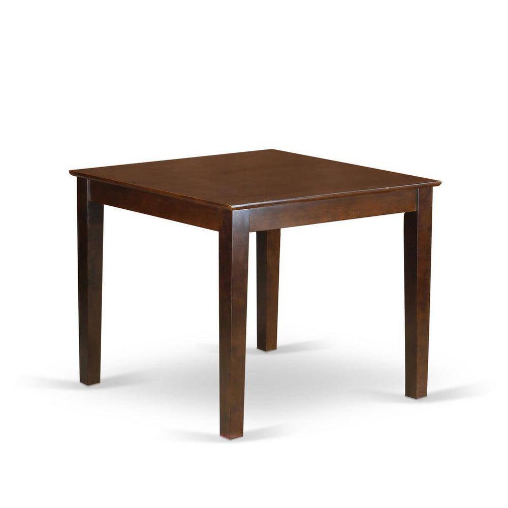 Mahogany Square Dining Set with Brown Beige Linen Chairs